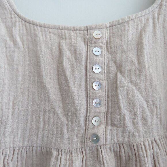 URBAN OUTFITTERS Gauzy 100% Cotton Tiered Tank Dress in Cream Coastal Boho XS - Picture 11 of 15